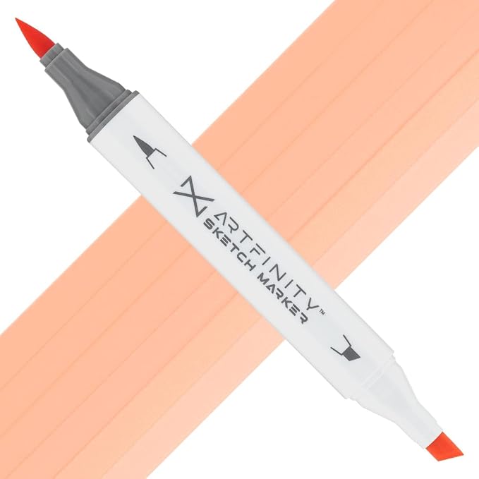 Artfinity Sketch Markers - Salmon Pink R8-3, Vibrant, Professional, Dye-Based Alcohol Markers for Artists, Drawing, Travel, & More