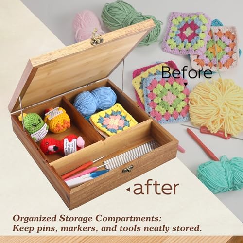 12.0" Crochet Blocking Board with Storage Drawer & Pegs for Crochet Project