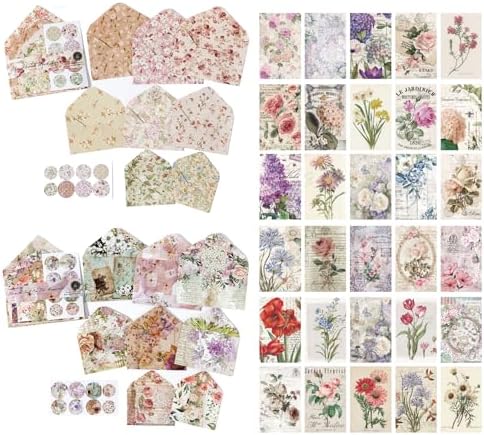92 Pieces Mini Stationery Paper Envelopes and Sealing Sticker Set