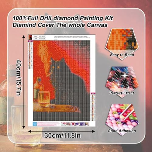 EIBEILI Cat Diamond Art Kits for Adults-Diamond Painting Kits Wall Decor