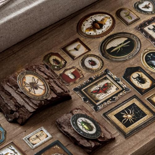 111 Pcs 3D Vintage Museum Frame Stickers, 4 Packs Cardstock Kit