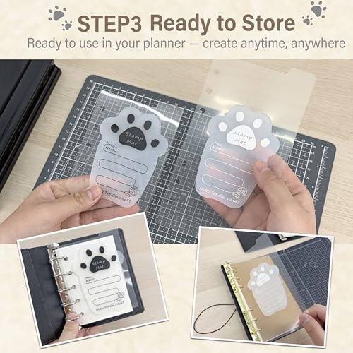 iMAT Cat Paw Stamp Mat for Wax Seals Non-Slip Silicone Mat White