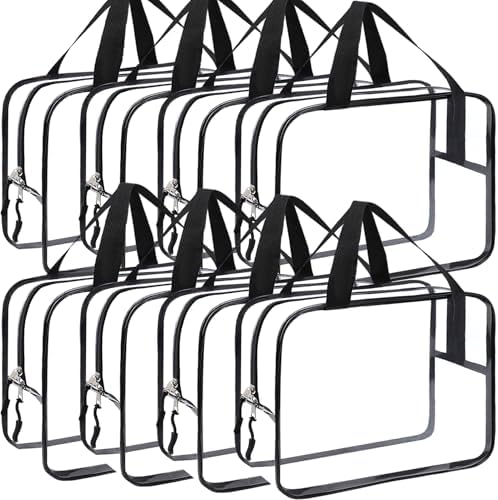 8 Packs XL Toy Storage Bags, Reusable Clear PVC Board Game Storage, Toy Storage Organizer Bags with Zipper for Building Blocks, Puzzle and Handmade Accessories, Clear Toiletry Bag