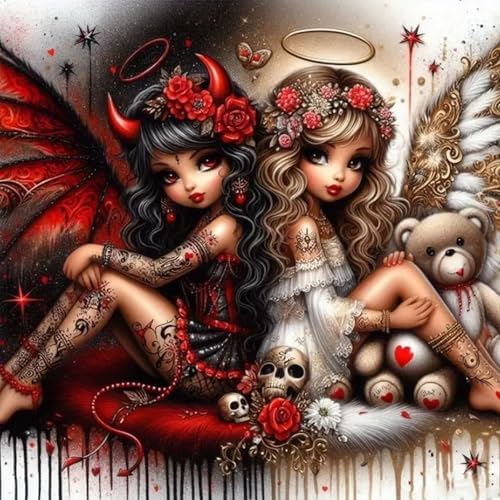 Zythron Diamond Art Kits for Adults,Angels and Demons Diamond Painting Kits