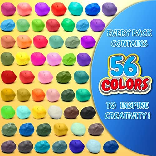 ESSENSON Air Dry Clay 56 Colors, Modeling Clay for Kids
