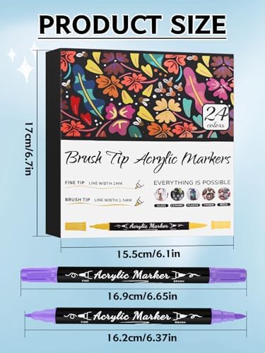24 Colors Nail Art Markers Set Kalolary Nail Art Pens Double-headed