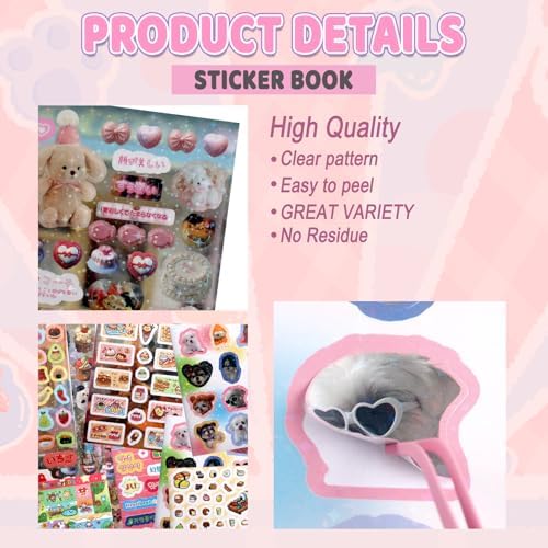 60 Sheets Japanese Sticker Book 1300+ Cartoon Animal Scrapbook Journal Stickers Cute Korean Stickers for Journaling Scrapbooking Supplies Kawaii Vintage Sticker for Kids Adult DIYCosmtic Books