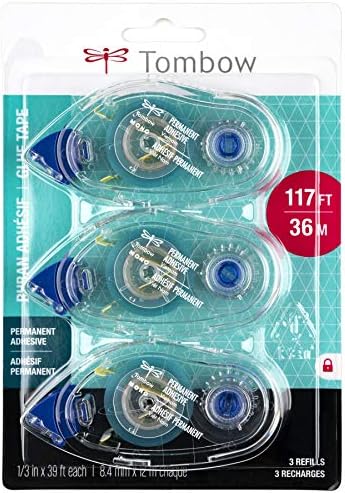 Tombow 62207 MONO Permanent Adhesive Refills, 3-Pack. Easy to Use Refills for a Strong, Instant Bond