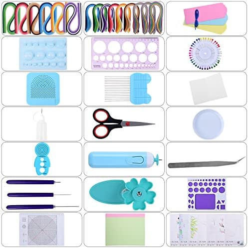 Complete Paper Quilling Kit with 1860 Strips, Electric Pen and Tools