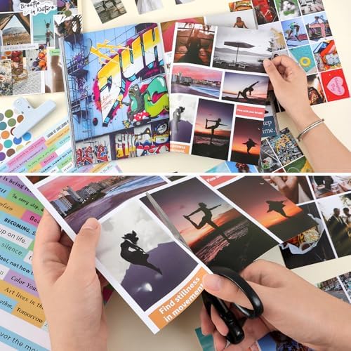 emmoolife Vision Board Book for Black Women, Vision Board Kit 1400+ Inspirational Pictures Quotes & Stickers, Magazine for Vision Board & Collage Book, Realize Dreams & Create Life Goals
