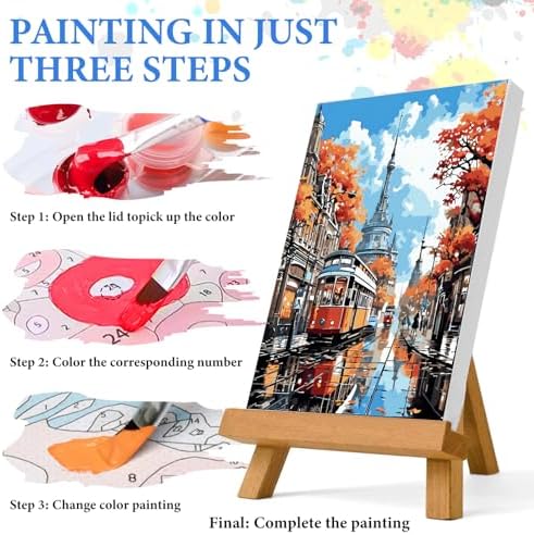 PRASIO Paint by Numbers Kit for Adults Beginner, Landscape Adult Paint by Number Kits, DIY Acrylic Paint by Numbers Kit for Adults Canvas for Home Decor Gift 16x20 Inch