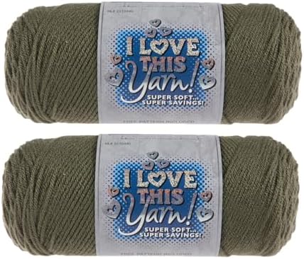 Hobby Lobby I Love This Yarn, 100% Acrylic, 75 Clover, Set of 2