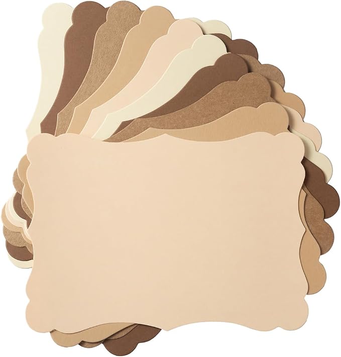 50 Pack Blank Kraft Greeting Cards, Brown, 5 Colors, 4x6IN