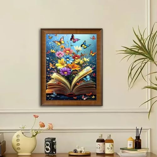 Artykapby Paint by Numbers kit for Adults Butterflies and Books16x20 inch