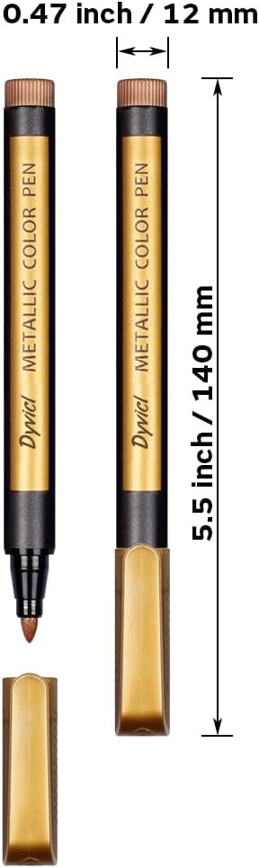 Dyvicl Metallic Marker Pens - Set of 10 Medium Point Metallic Markers for Rock Painting, Black Paper, Card Making, Scrapbooking Crafts, DIY Photo Album