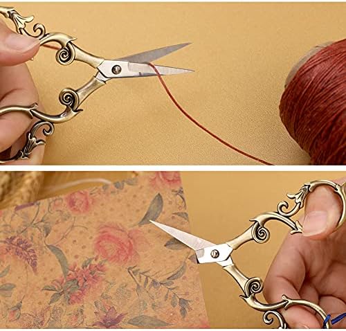 SHWAKK Embroidery Scissors 4.45in Ancient Cyan Gourd Flower Scissors