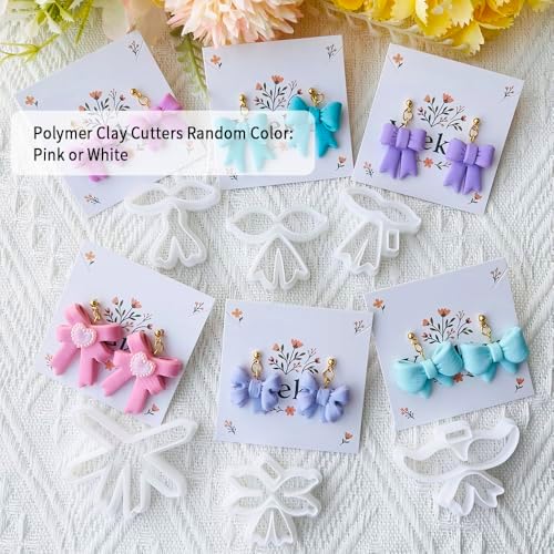 Xaekicr Bow Shape Polymer Clay Cutters for Polymer Clay – Clay Cutters & Clay Molds, Decorative Earring, Tools Set