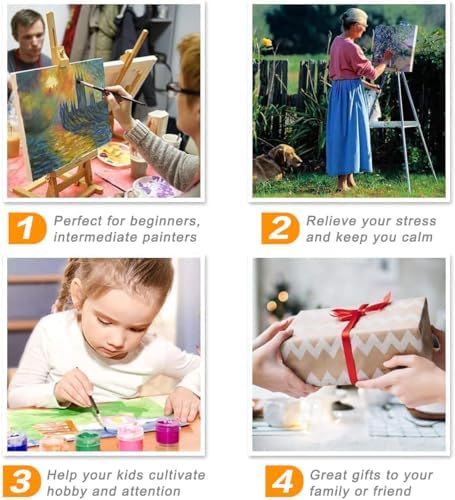 Axquilon 3 Packs Framed Paint by Numbers Kit for Adults 8x10in