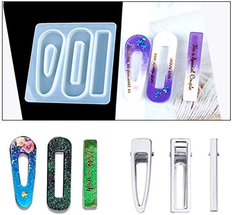 60PCS Hair Clips for Silicone Resin Molds, DIY Hair Bow Clips Pearl Hairpin Hair Accessories for Girls and Women (Silver)