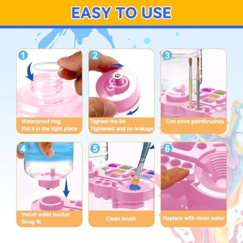 Upgraded Paint Brush Cleaner Tool,Brush Rinser Cup Painting Running Water Circulation Art Supplies for Acrylic,Watercolor and Water Based Creative Gift for Adult Artist Beginner and Painter