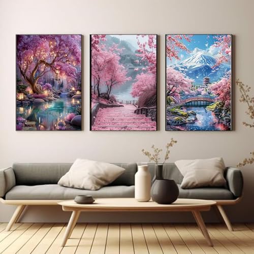 Gemozaic 3 Pack Fantasy Tree Diamond Painting Kits for Adults,12 x 16 Inch