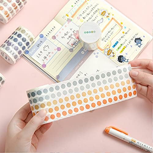 YUBBAEX Morandi 5/16" Dot Washi Tape Round Stickers 1250 Dots Stickers for Bullet Journal Planner Scrapbooking 2 3/8" x 10‘ (Cool Mint)