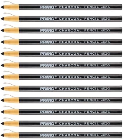 Prang Charcoal Pencils, Soft, 12 Ct