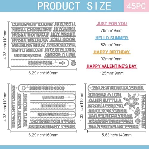 GLOBLELAND Tearing Strips Holiday Greetings Cutting Dies for Festival Card Making Rip Strips Frame Metal Die Cuts Blessings Cutting Dies Templates for Scrapbooking Journal Embossing Paper Craft Decor