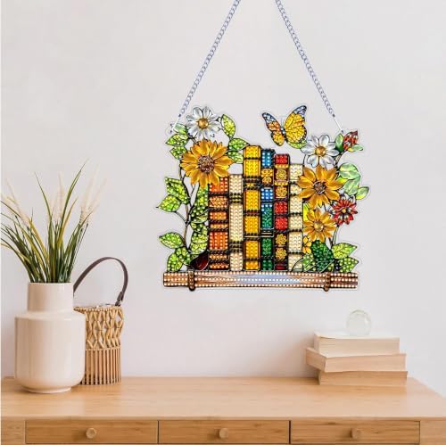 ARPADAMO Books Diamond Art Kits for Adults, Acrylic Hanging Suncatcher