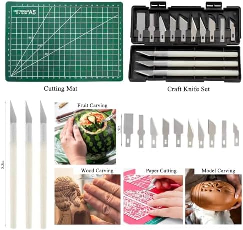 49Pcs 3D Printer Accessories Kit, 3D Printing Tools Set Includes Nozzle Cleaning Kit, Deburring Tools, Needle Files, Removal Tools, Craft Knife, Tweezers, Cutting Mat for 3D Prints Finishing