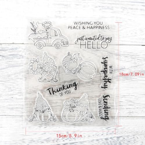 Dwarf Pumpkin Autumn Clear Stamps and Die Cuts Sets for DIY Card Making