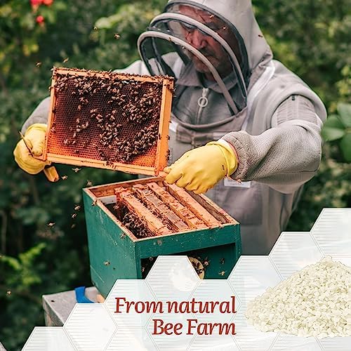 MicCai White Natural Beeswax Pellets 10LB, Organic Beeswax