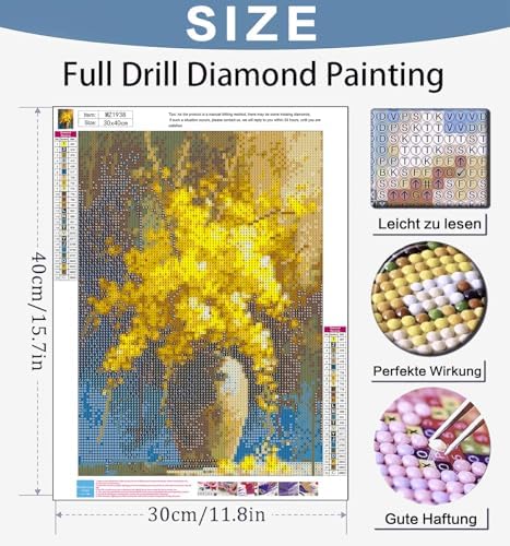 Benjenes Flowers Diamond Art Kits for Adults, Diamond Painting Kits