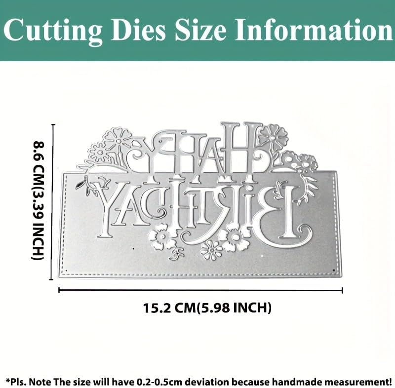Lapoo Words Cutting Die for Scrapbooking - Durable, Cut Stencils for DIY Scrapbook Photo Album Decorative Paper Card, Card Making Supplies Party Wedding Decorations (Happy Birthday 6 x 3.4 in)