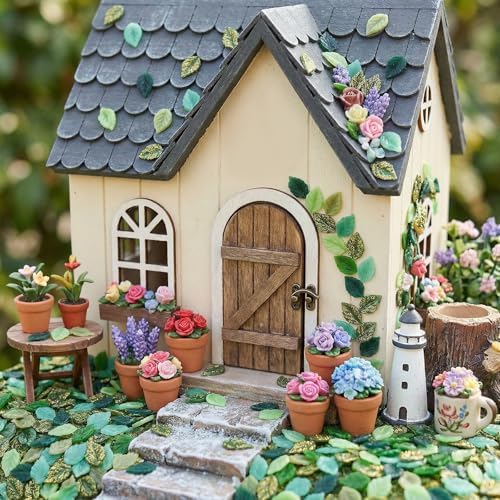 210pcs Green Mini Leaves, Resin Funny Miniature Leaves for Crafts
