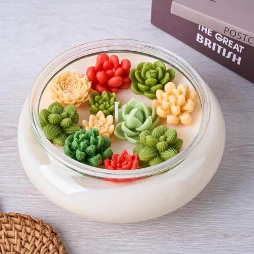9 Cavity Succulent Silicone Mold for Candle Making, 3D Cactus Wax Molds