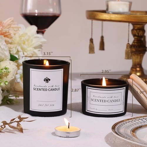 Matte Black Candle Jars with Lids, 16 Pcs Containers for Making Candles