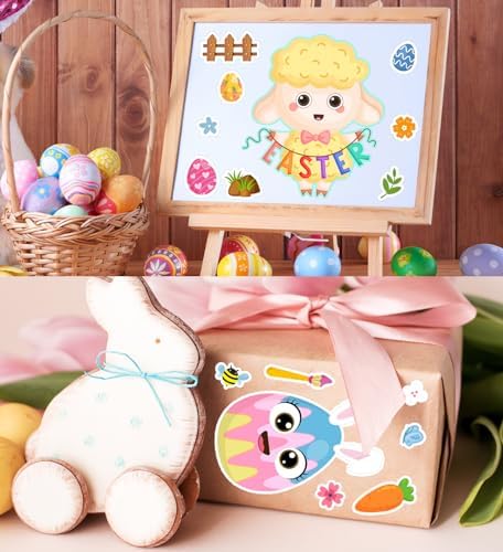 Easter Stickers - DIY Happy Easter Egg Bunny Sticker for Kids, Easter Crafts Stickers Kids Game Toys Gift Party Favor Supplies(24 Sheets)