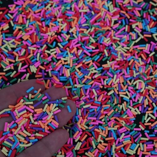 LIKETURE Fake Sprinkles 110G Non-edible Polymer Clay Sprinkles Fake Candy Sprinkles Slime Sprinkles Faux Sprinkles for Resin Slime Add Ins Plastic Sprinkle Nail Art Shaker Card Filler (Yellow)