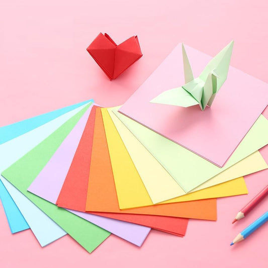Origami , Colorful Square Origami, DIY Handmade Craft Paper, Origami Paper (100pcs)10-color (15*15cm)