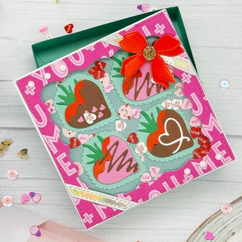 KSCRAFT 2024 November Valentine Release Metal Cutting Dies Stencils for DIY Scrapbooking Decorative Embossing DIY Paper Card (Strawberry Dessert Box)