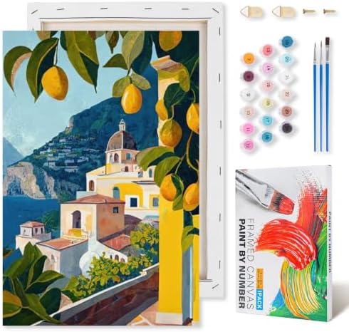 Lemon Tree Framed Paint by Numbers Kit for Adults Beginner 8x12 inch