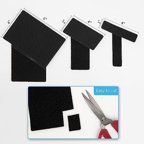 Art3d 48 Sets Hook and Loop Tape Sticky Back, 4"x6" Double-Sided Command Adhesive Strip Heavy Duty