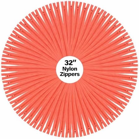 Mandala Crafts 40 PCs Coral Closed-End 32 Inches Nylon Zippers for Sewing