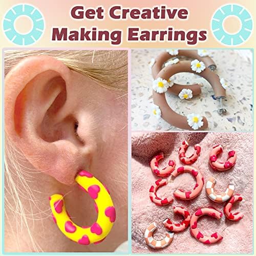TAINSKY 4 Pcs Polymer Clay Hoop Guide, Polymer Clay Cutters for Polymer Clay Jewelry Making, Plastic Hoop Earring Maker Guide for Polymer Clay Earrings