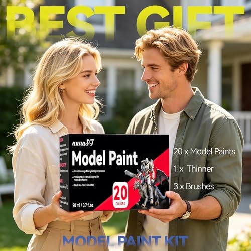 20 Colors Model Paint Set, Model Acrylic Paint Set for Brush & Airbrush Use