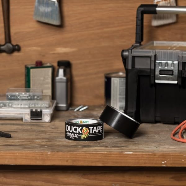 Duck Brand Max Strength Duct Tape, Black, 4 Rolls, 1.88 Inch x 35 Yards Each, 240867