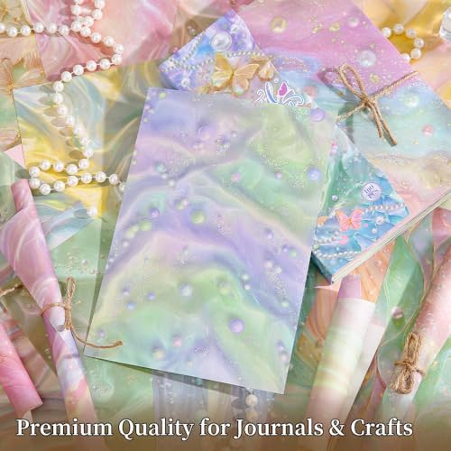 icceemee 160 Sheets of Pearlescent Scrapbook Paper, journaling Scrapbook Supplies Craft Collage Paper Set, Junk Journal Bullet Journal Poster Room Decor for Card Making Decorative Gifts