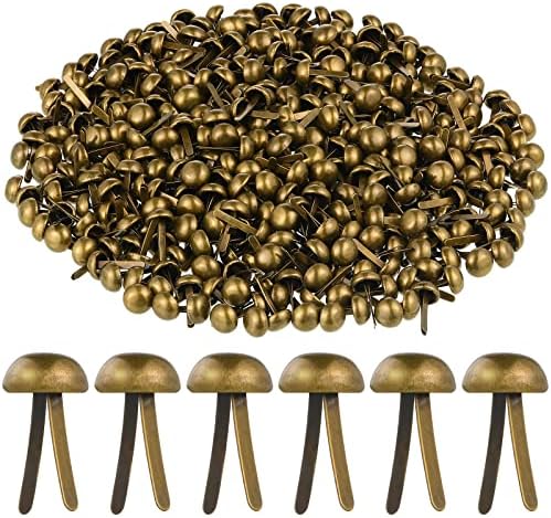 Hotop 500 Pcs Brad for Paper Crafts Metal Paper Fasteners, Bronze