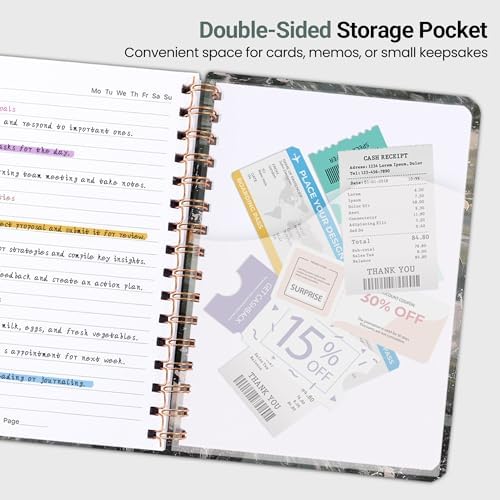 Lined Spiral Journal Notebook, A5 College Ruled Notebook for Note-Taking